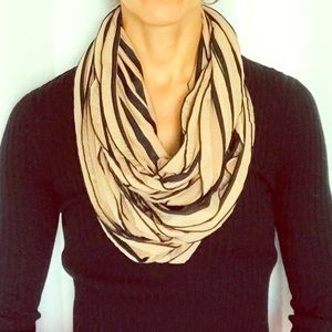 Black and Beige Infinity Scarf